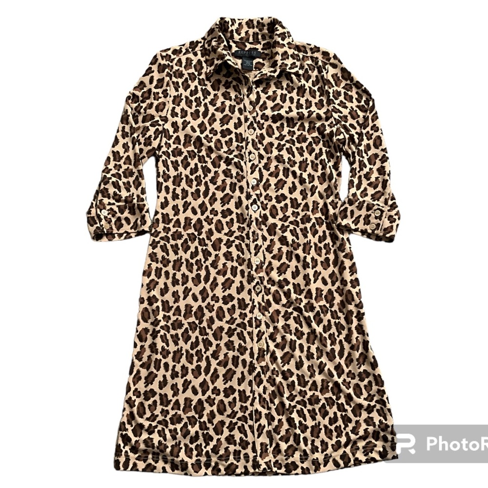 Express ladies cheetah print dress/duster/jacket, size 11/12
